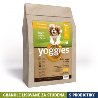 Yoggies Krůtí maso&jáhly, minigranule lisované za studena s probiotiky 5kg (expirace 30.11.2026)