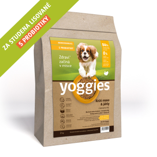 Yoggies Krůtí maso&jáhly, minigranule lisované za studena s probiotiky 2kg