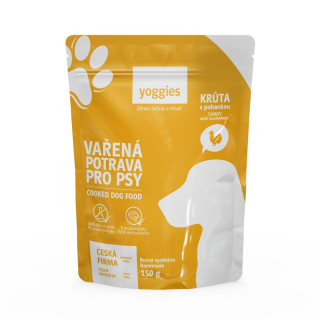 Yoggies Vařená potrava pro psy – krůtí maso s pohankou 150g